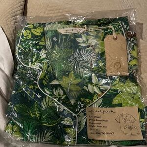 Printfresh Sage Green Tropical Leaf Pajama Set